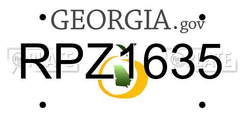 RPZ1635 Georgia License Plate