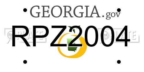 RPZ2004 Georgia License Plate