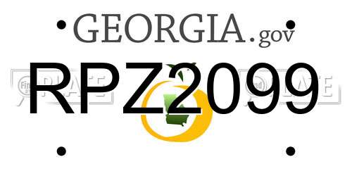 RPZ2099 Georgia License Plate