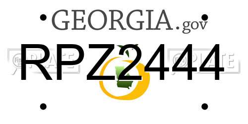 RPZ2444 Georgia License Plate