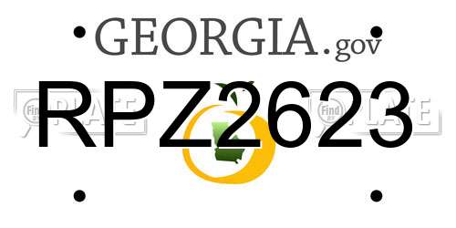 RPZ2623 Georgia License Plate