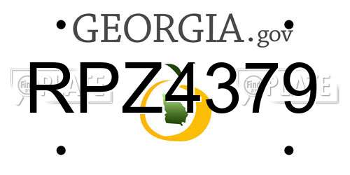 RPZ4379 Georgia License Plate
