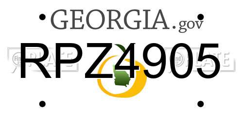 RPZ4905 Georgia License Plate