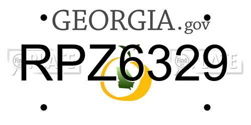 RPZ6329 Georgia License Plate