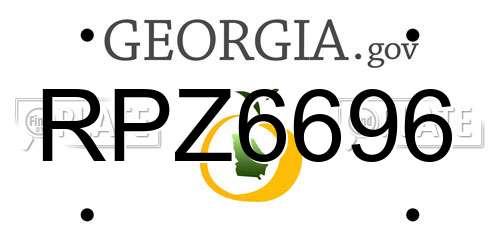 RPZ6696 Georgia License Plate
