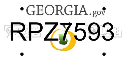 RPZ7593 Georgia License Plate