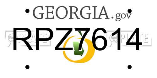 RPZ7614 Georgia License Plate