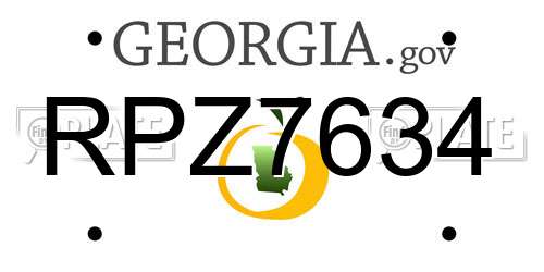 RPZ7634 Georgia License Plate