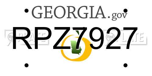RPZ7927 Georgia License Plate