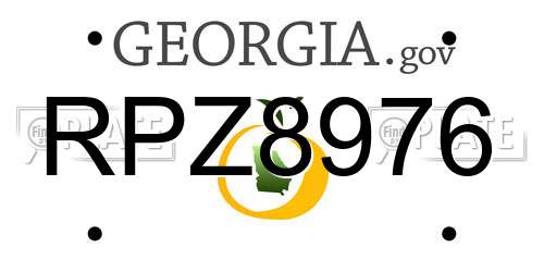 RPZ8976 Georgia License Plate