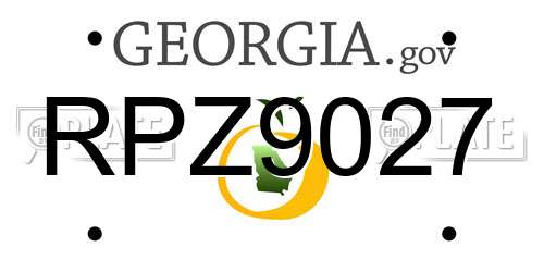 RPZ9027 Georgia License Plate