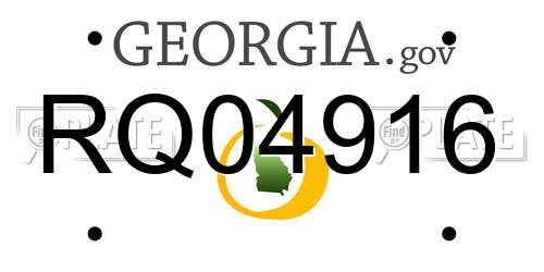 RQ04916 Georgia License Plate
