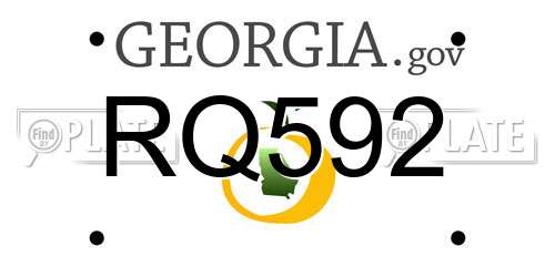 RQ592 Georgia License Plate
