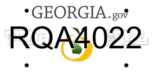 RQA4022 Georgia License Plate