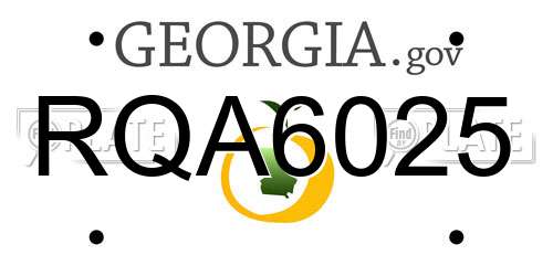 RQA6025 Georgia License Plate