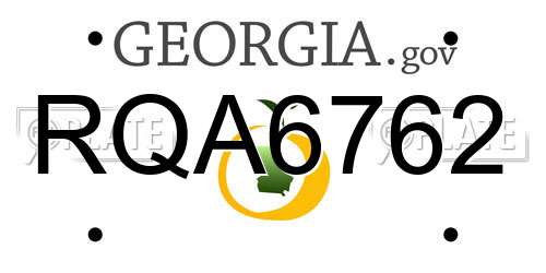 RQA6762 Georgia License Plate