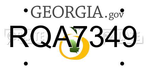 RQA7349 Georgia License Plate