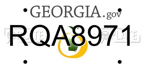 RQA8971 Georgia License Plate
