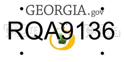 RQA9136 Georgia License Plate