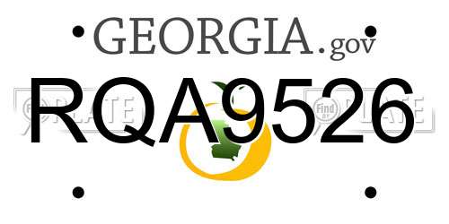 RQA9526 Georgia License Plate