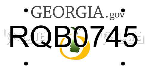 RQB0745 Georgia License Plate