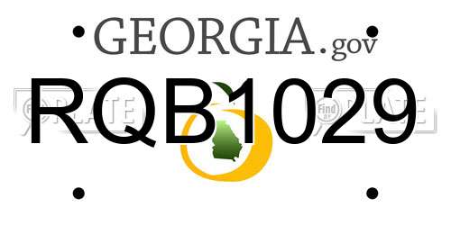 RQB1029 Georgia License Plate