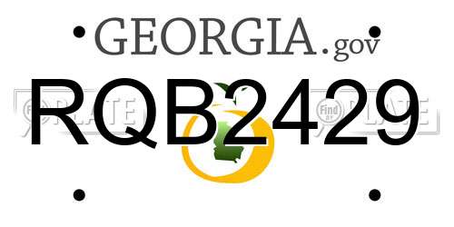 RQB2429 Georgia License Plate