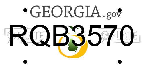 RQB3570 Georgia License Plate