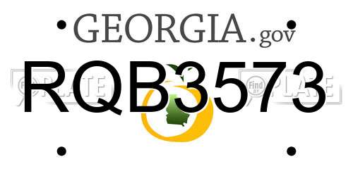 RQB3573 Georgia License Plate