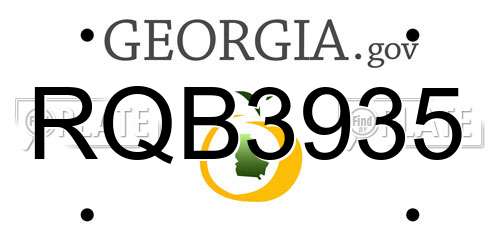 RQB3935 Georgia License Plate