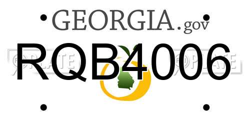 RQB4006 Georgia License Plate