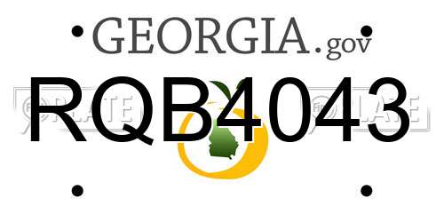 RQB4043 Georgia License Plate