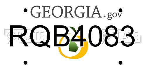 RQB4083 Georgia License Plate