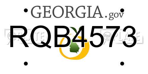 RQB4573 Georgia License Plate