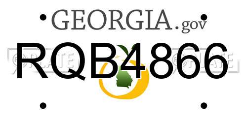 RQB4866 Georgia License Plate