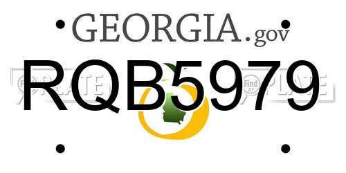 RQB5979 Georgia License Plate