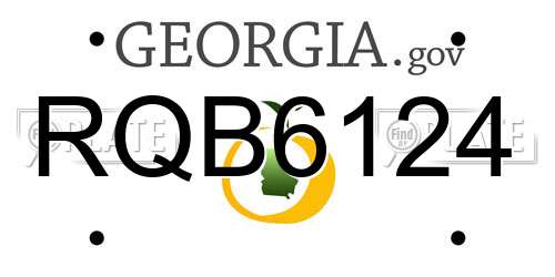 RQB6124 Georgia License Plate