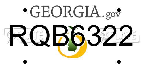 RQB6322 Georgia License Plate