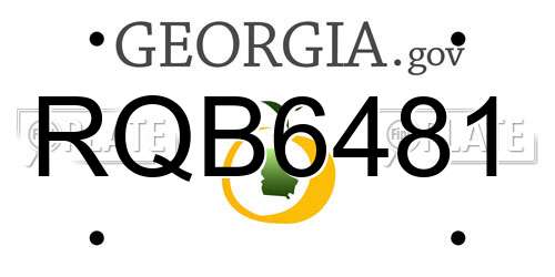 RQB6481 Georgia License Plate