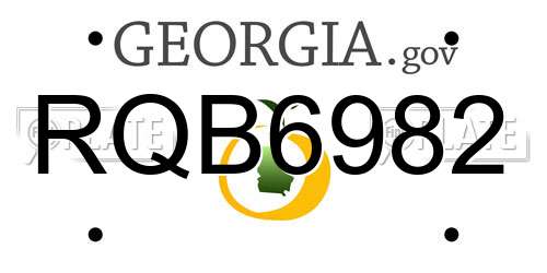 RQB6982 Georgia License Plate