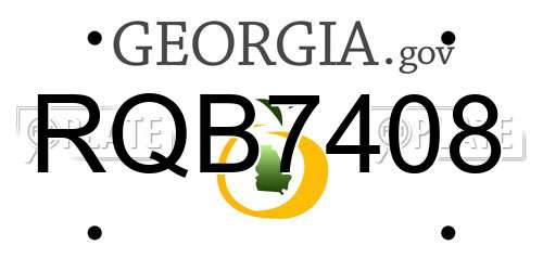 RQB7408 Georgia License Plate