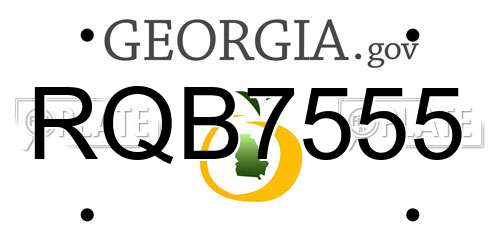 RQB7555 Georgia License Plate