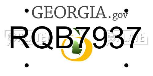 RQB7937 Georgia License Plate
