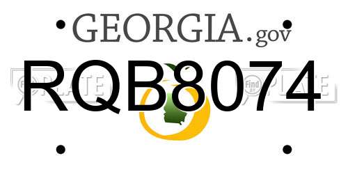 RQB8074 Georgia License Plate