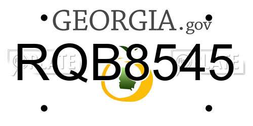 RQB8545 Georgia License Plate