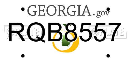 RQB8557 Georgia License Plate