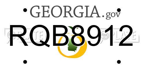 RQB8912 Georgia License Plate
