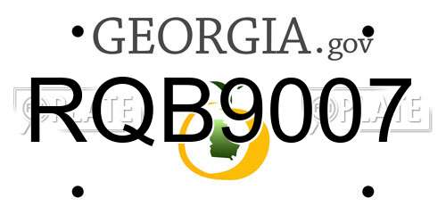 RQB9007 Georgia License Plate