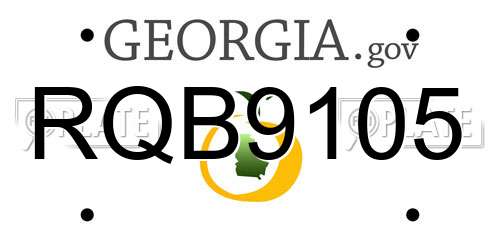 RQB9105 Georgia License Plate