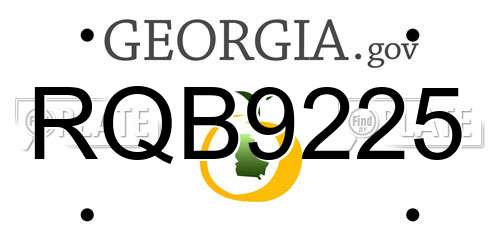 RQB9225 Georgia License Plate